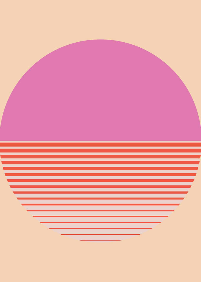 Pink Retro Sun Minimal