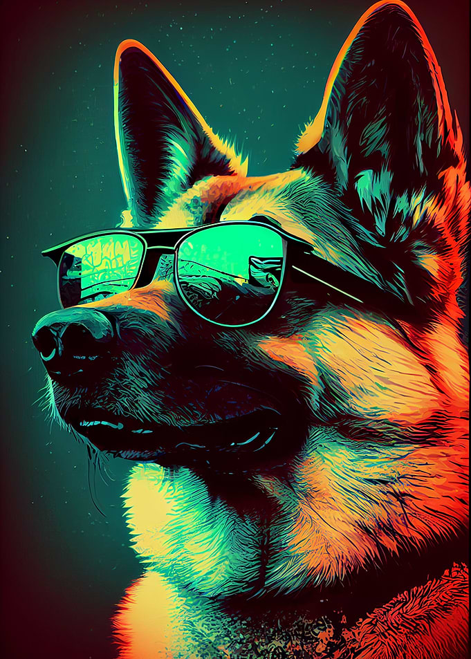 German Shepherd Retro