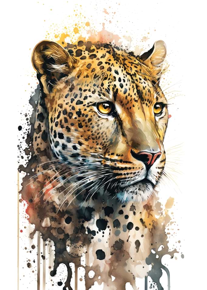 Leopard in watercolor