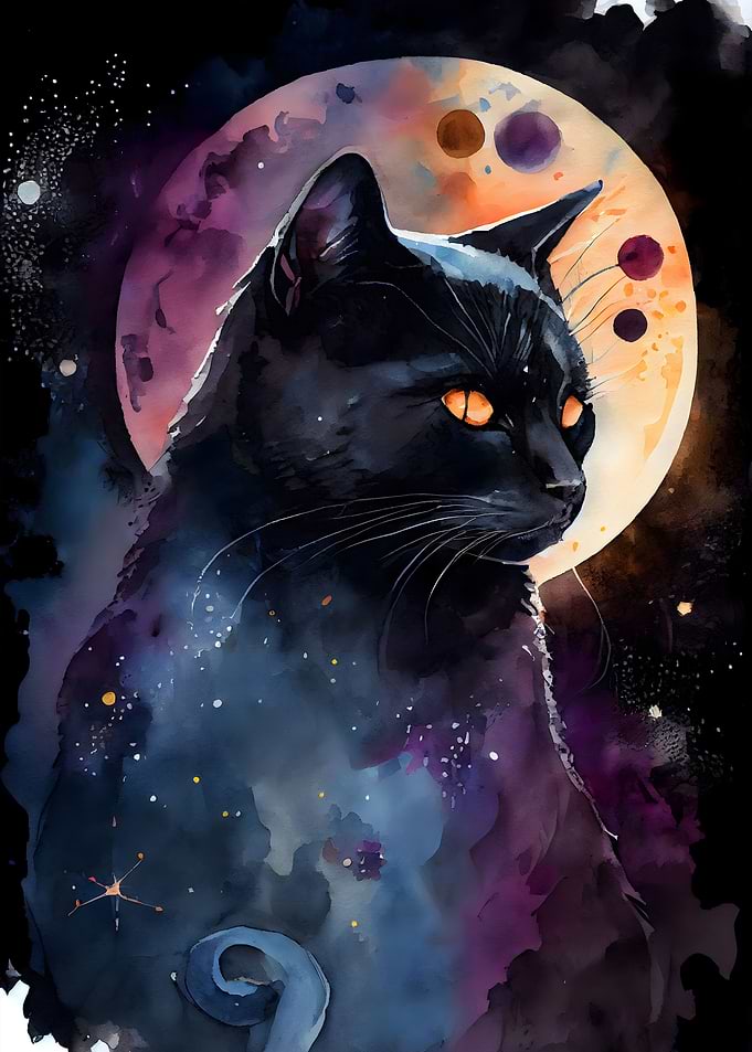 A Lunar Black Cat