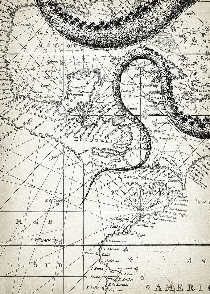 Octopus Map Art Part 4