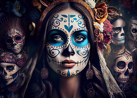 Colorful Remembrance — sugar skull metal wall art
