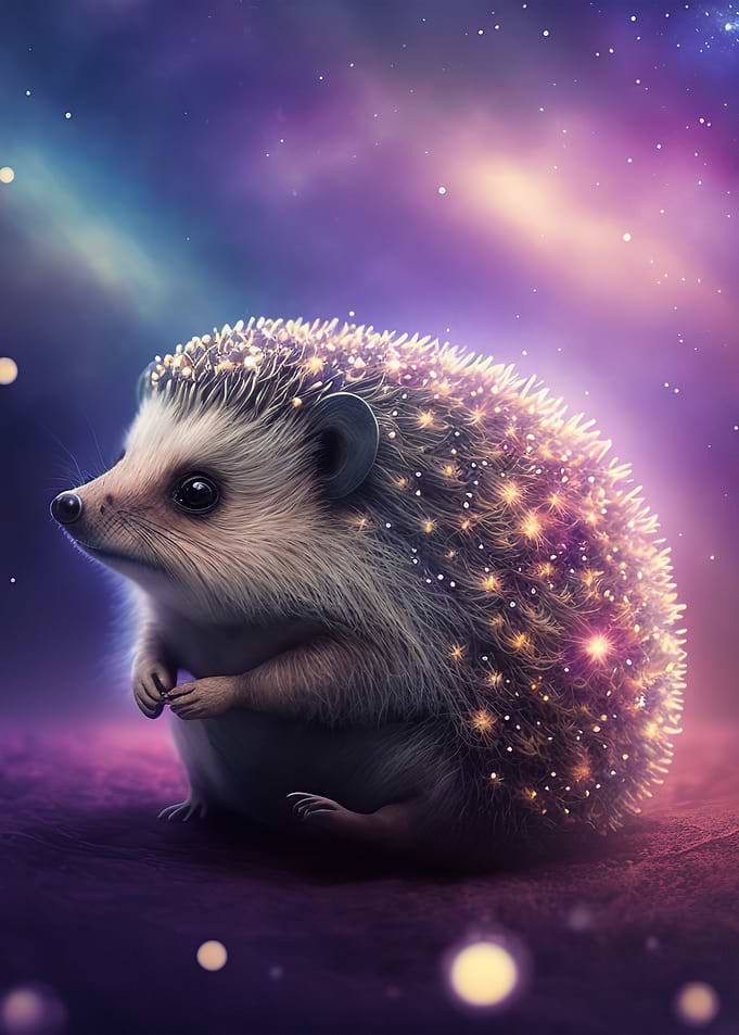 Colorful Hedgehog Neon