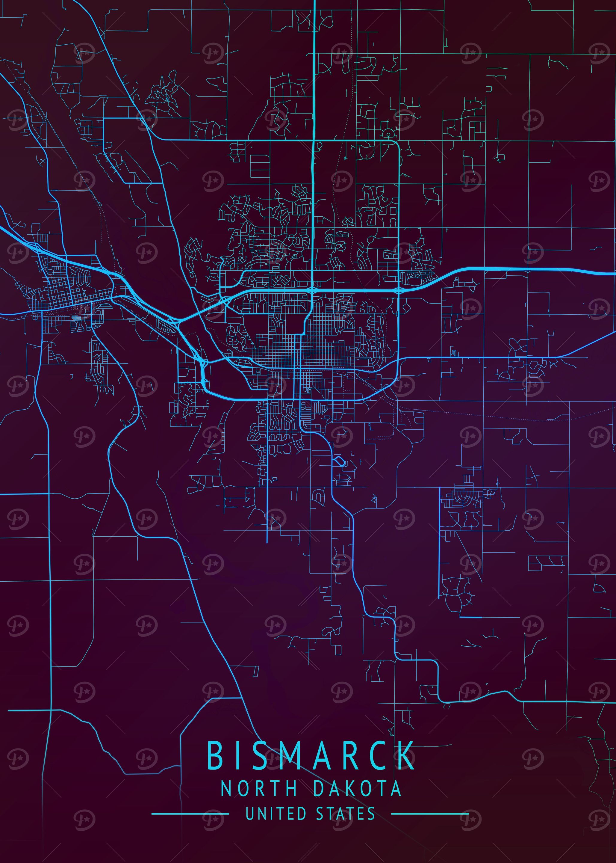 Bismarck USA City Map