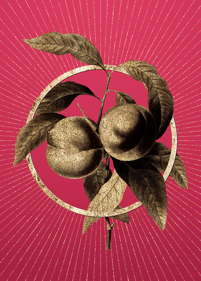 Gold Peach on Viva Magenta