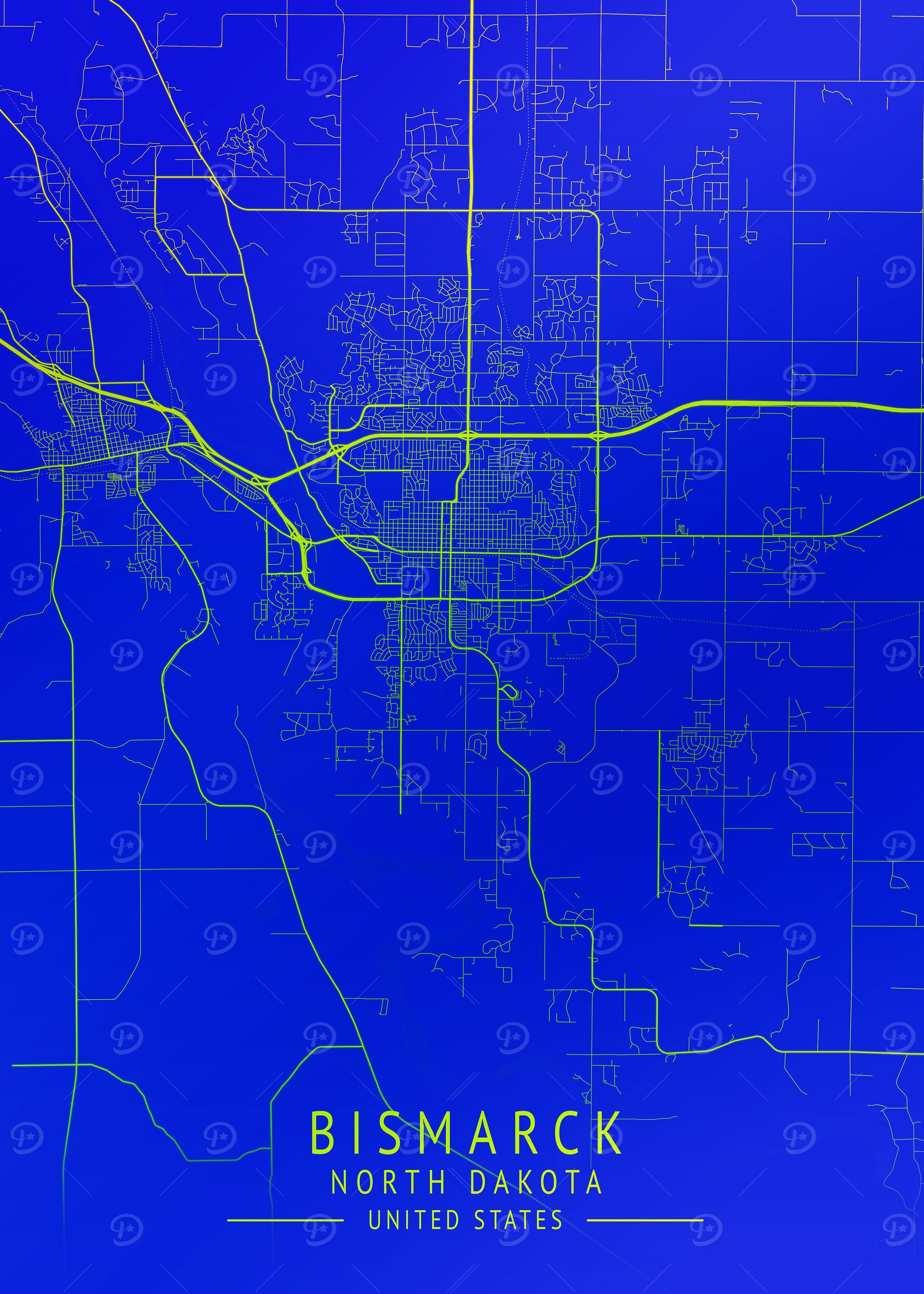 Bismarck USA City Map