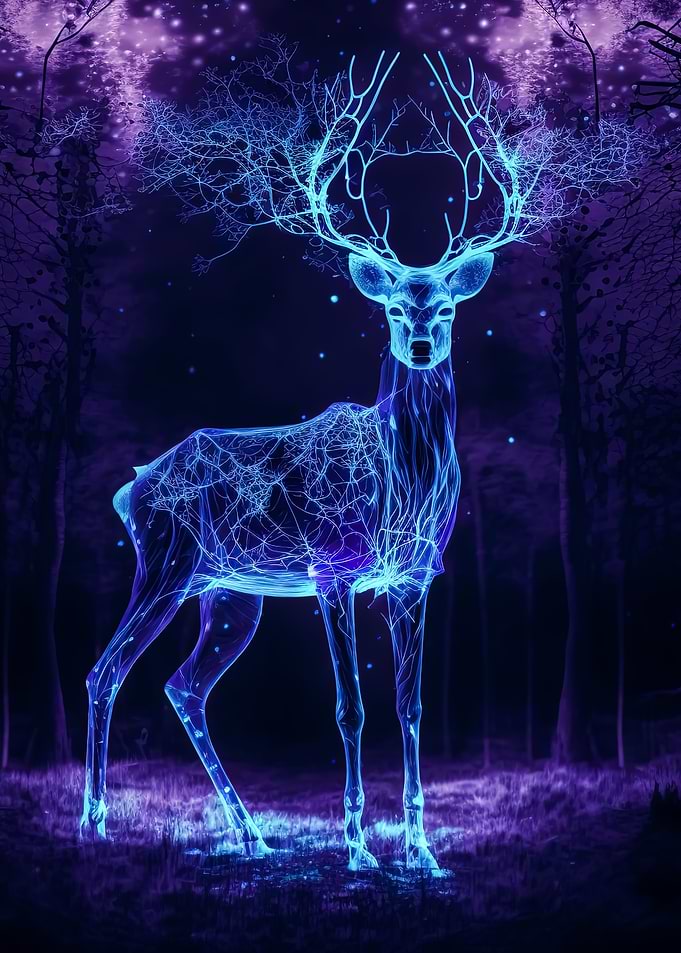 Deer Neon Glowing