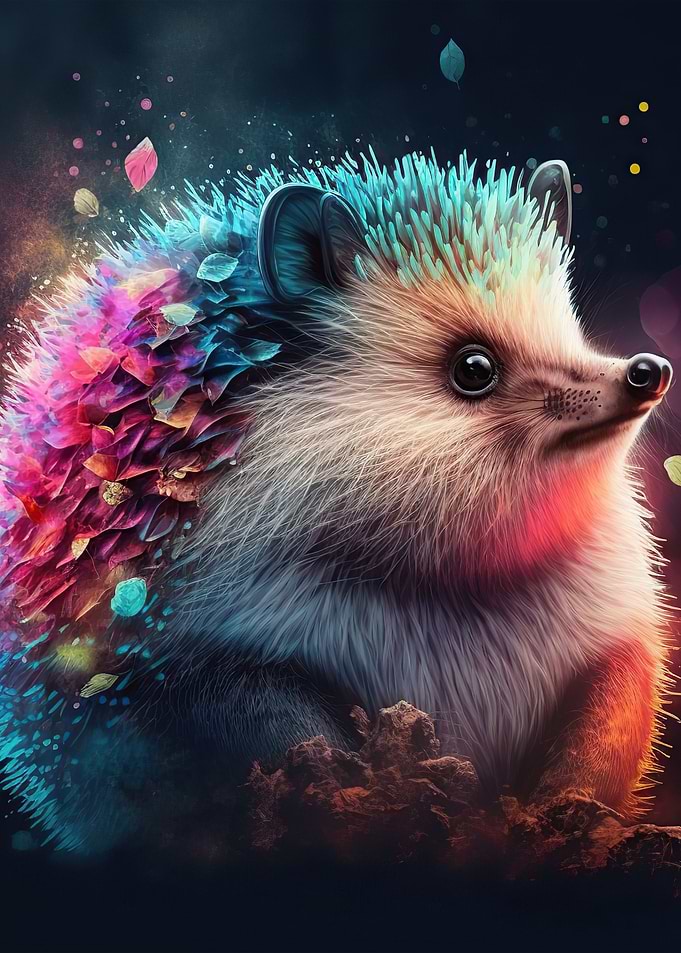 Colorful Hedgehog Neon