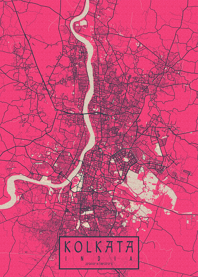 Kolkata City Map Blossom