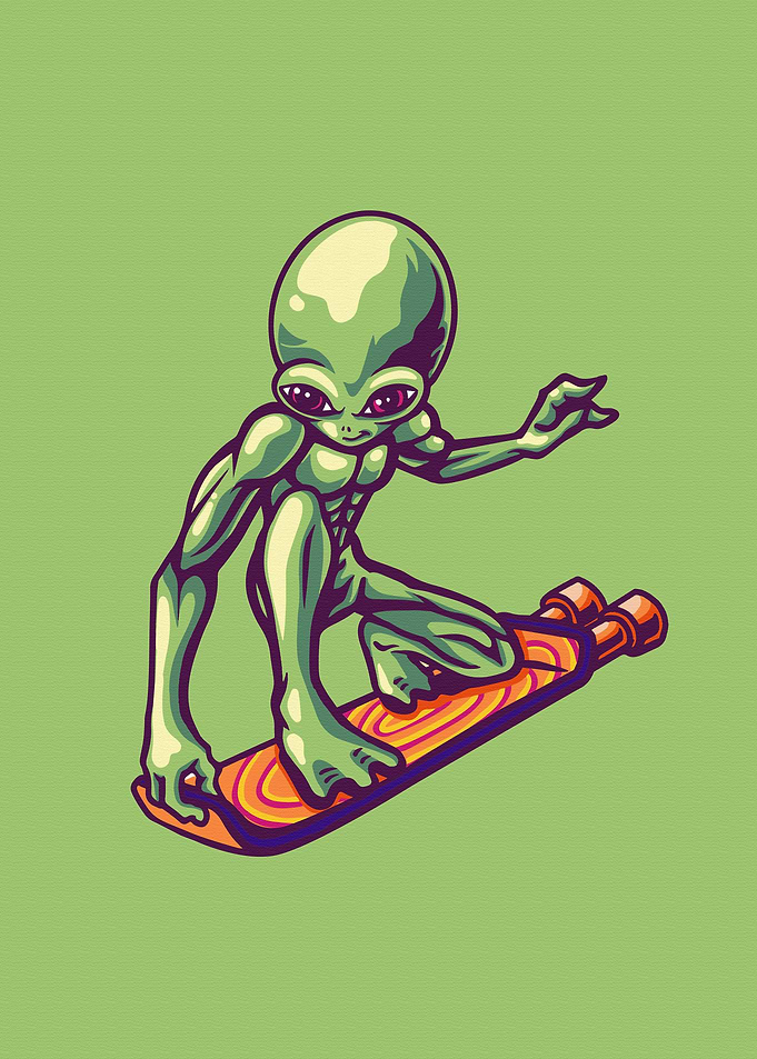 Alien flying jet