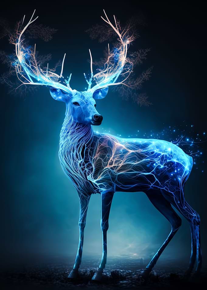 Deer Neon Glowing
