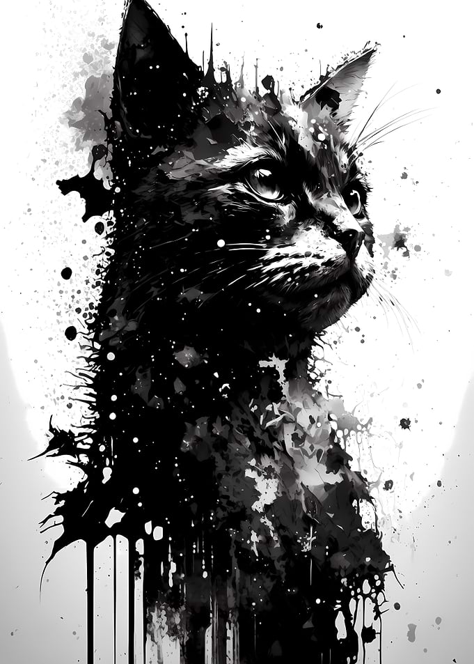 Ink Painting of a House Ca