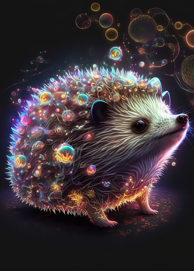 Colorful Hedgehog Neon