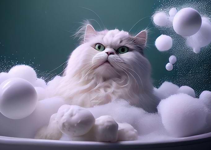 Funny brave cat
