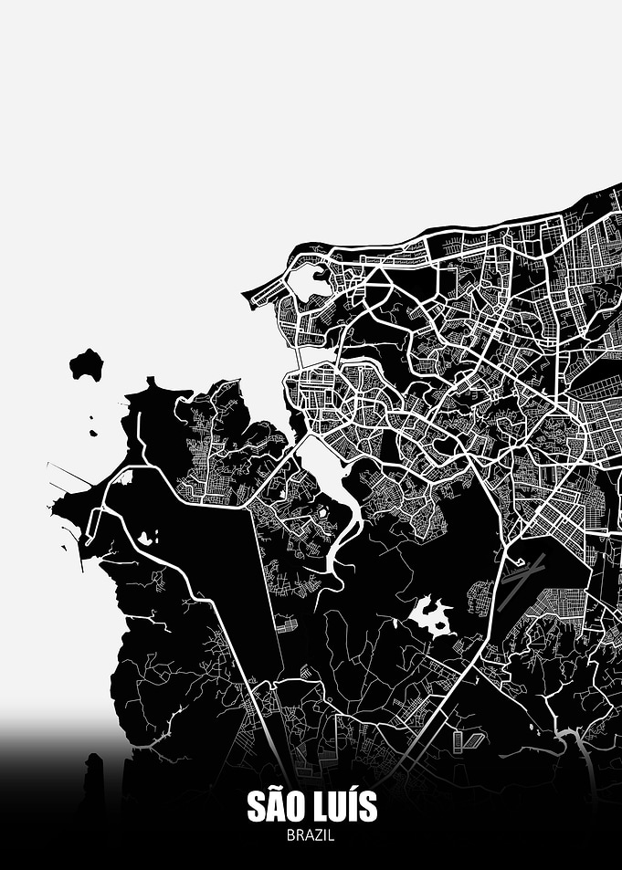 Sao Luis Brazil Dark Map