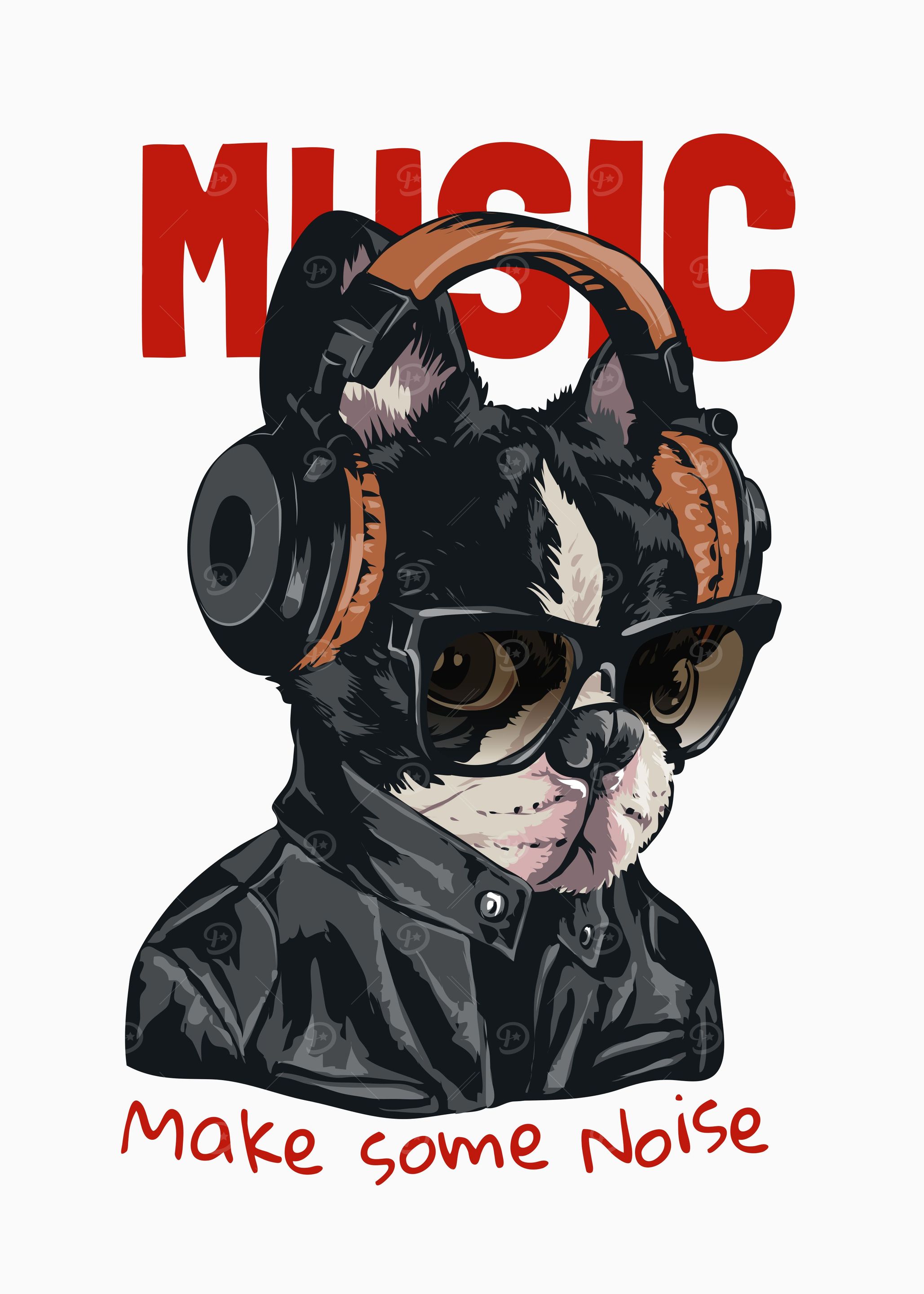 Dog in sunglasses wearing