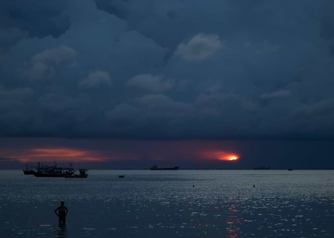 Dark Beach Sunset