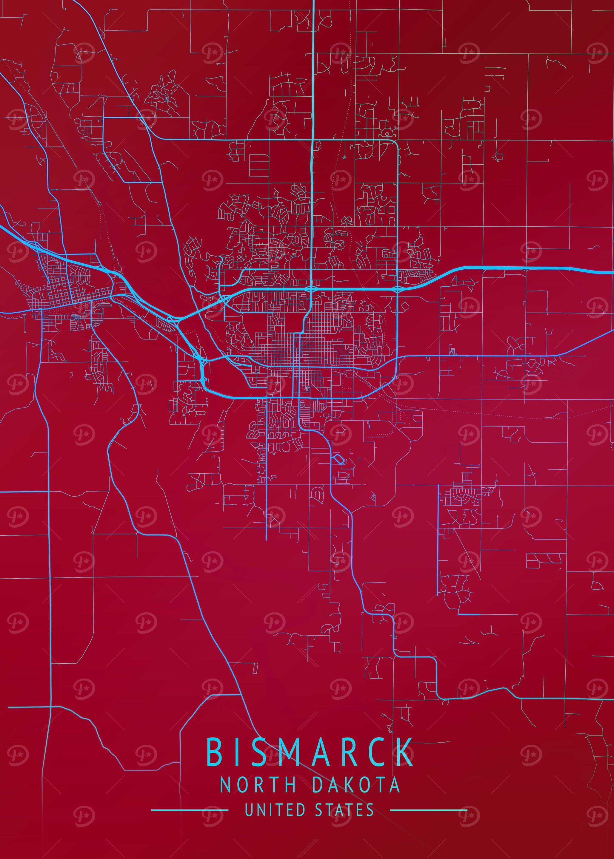 Bismarck USA City Map