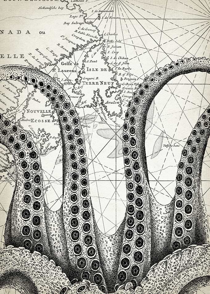 Octopus Map Art Part 2