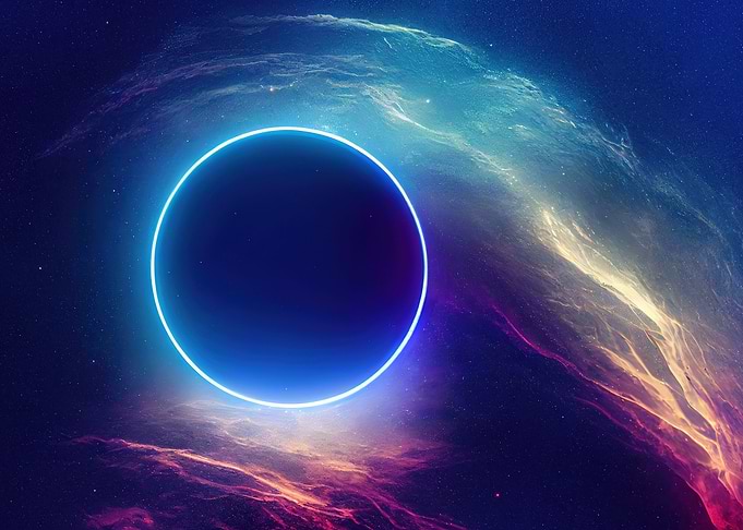 Neon ring in nebula outer