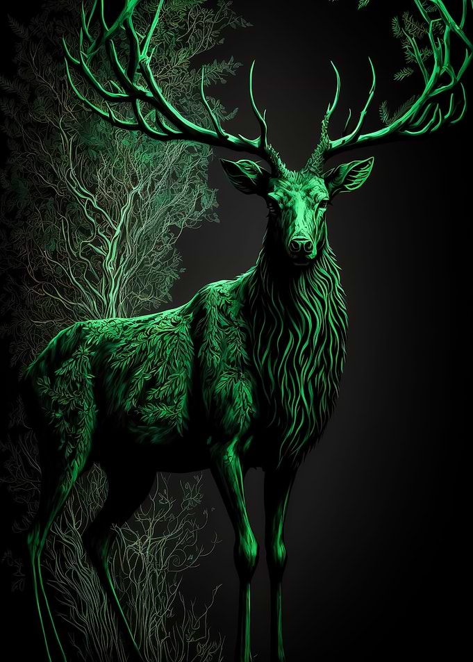 Deer Neon Glowing