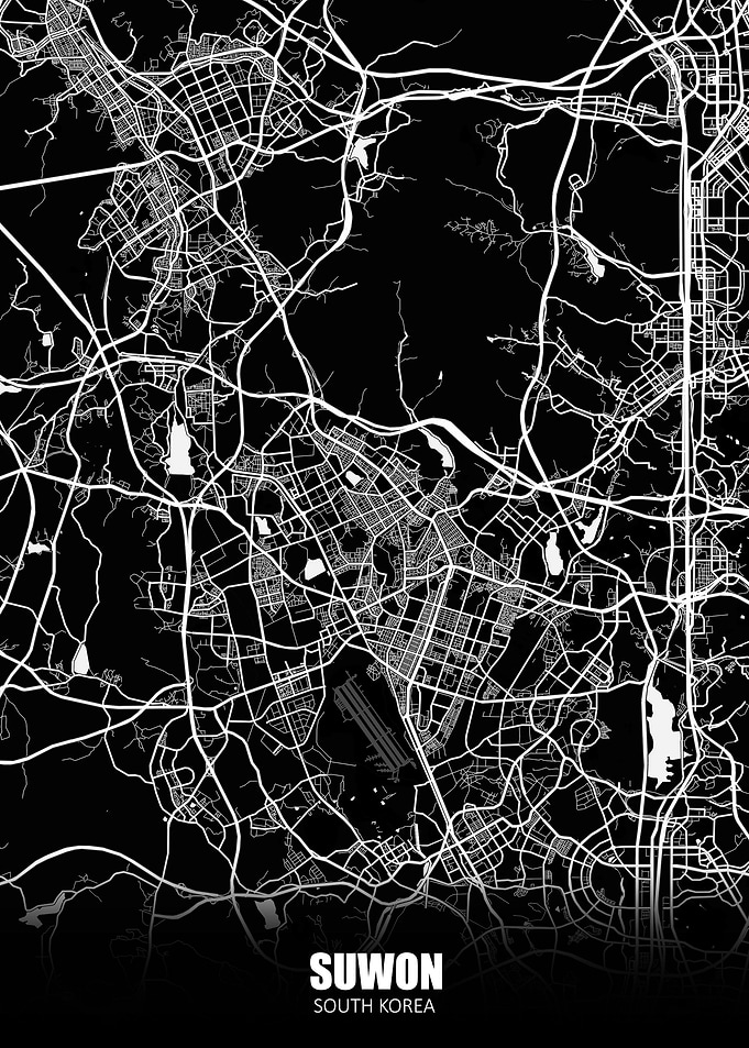 Suwon South Korea Dark Map