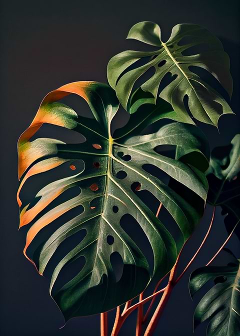 Monstera Dreamscape — monstera botanical metal print