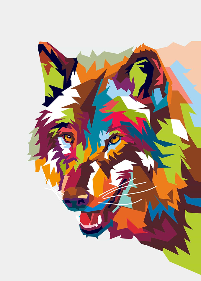 Wolf Pop art Vector