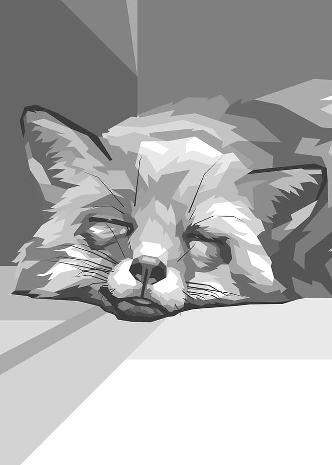 Gray Sleeping Wolf