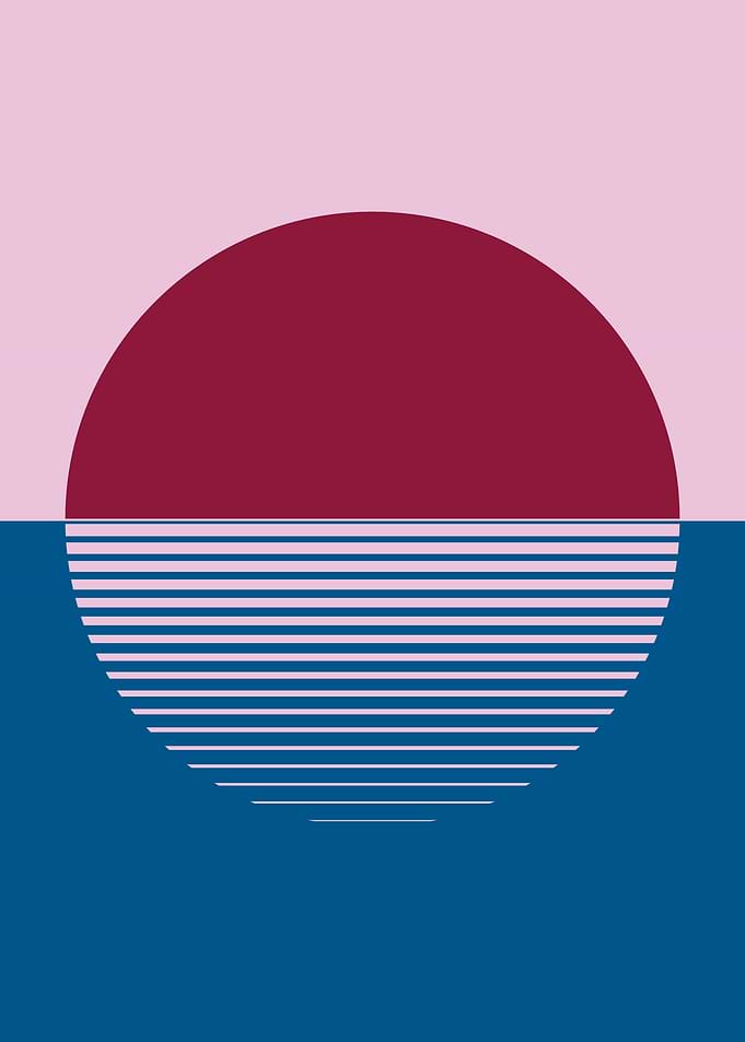 Calm Magenta Blue Sunset