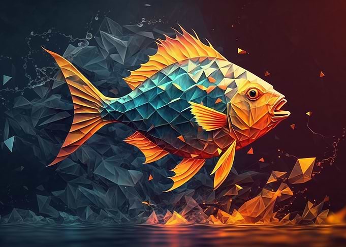 Warm Low Poly Fish