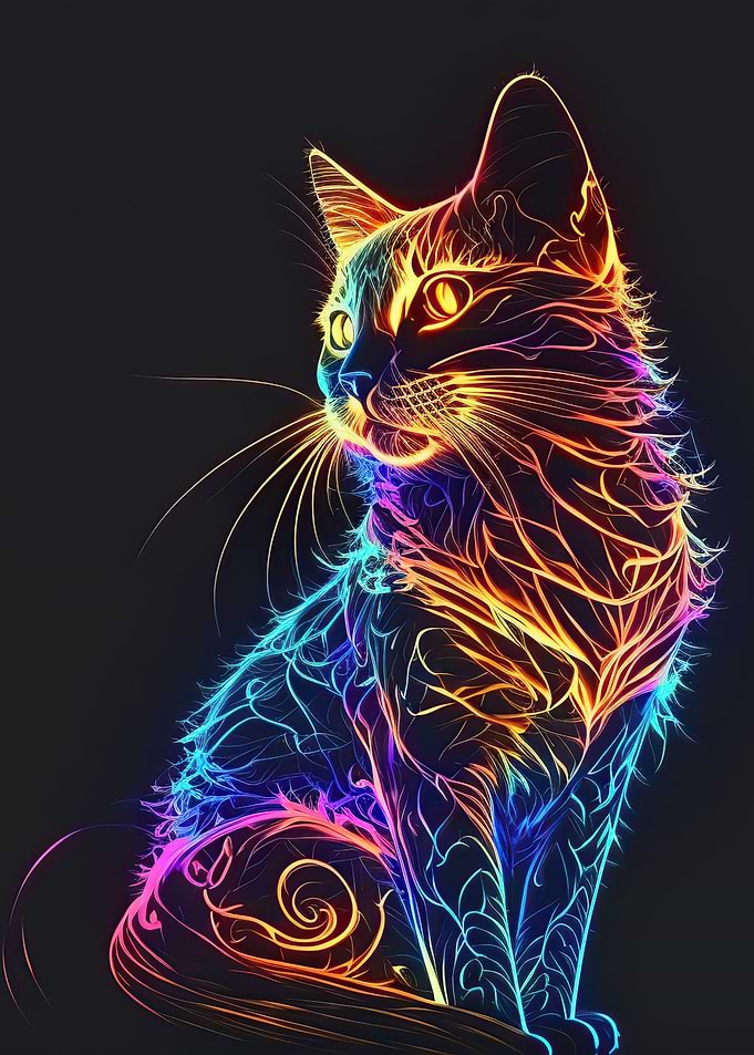 Neon cat