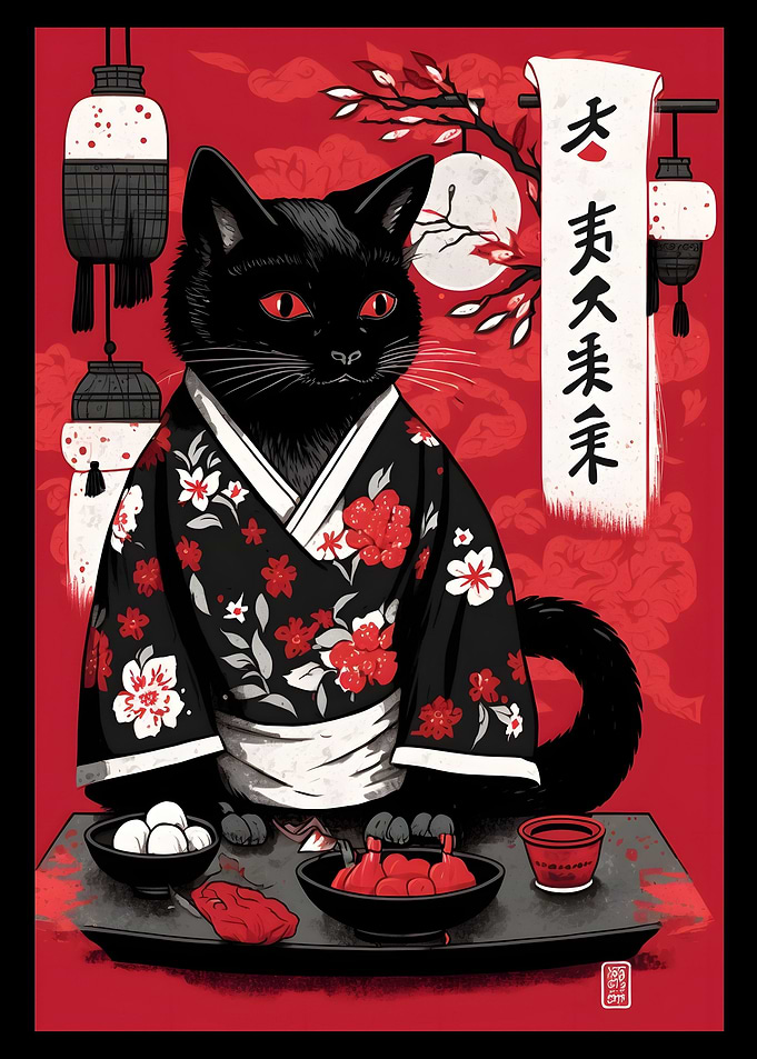 Japanese Cat Kimono