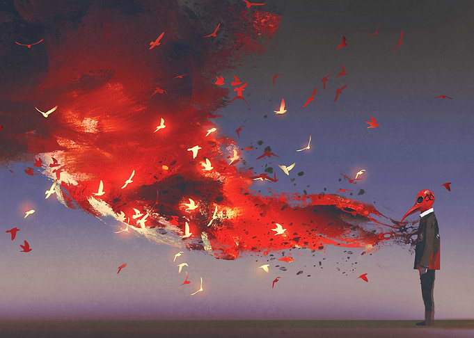 Fantasy red mask