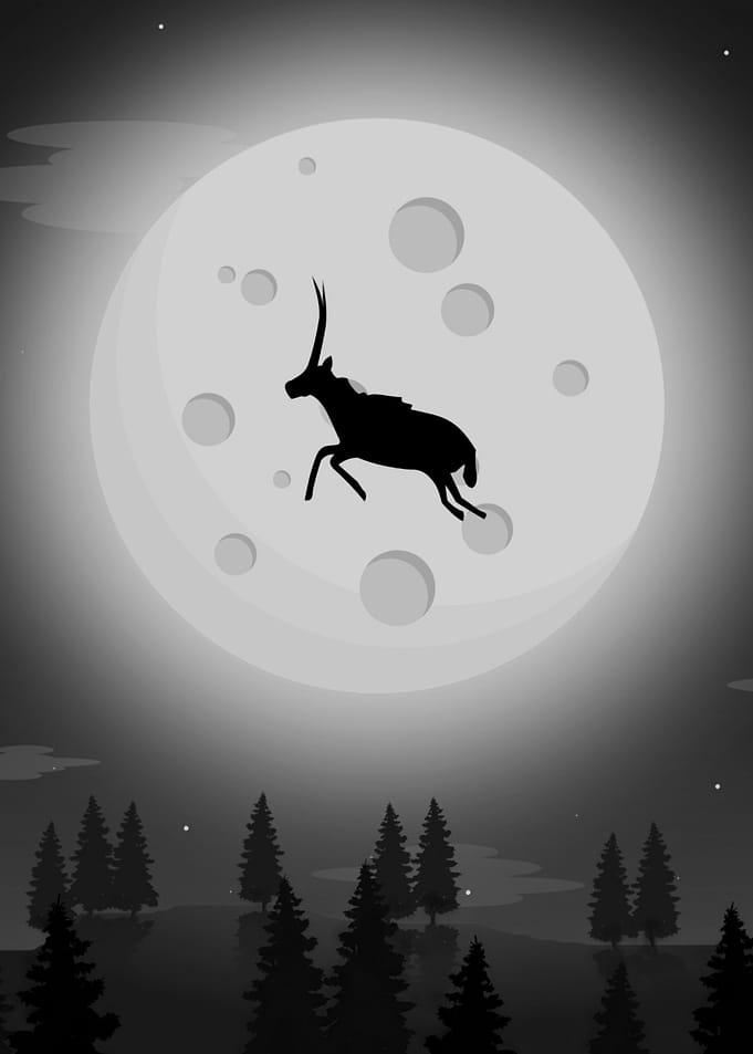 deer jump moon