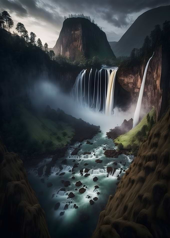 Serene Falling Waters