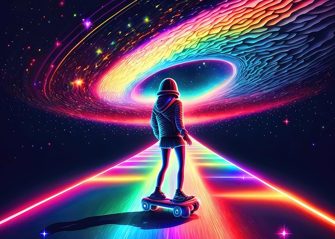 Neon Cosmic Skater 1