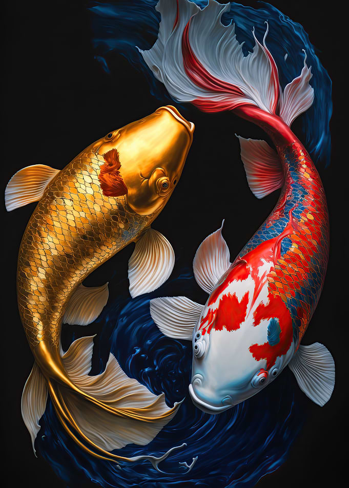 koi fish in the lake