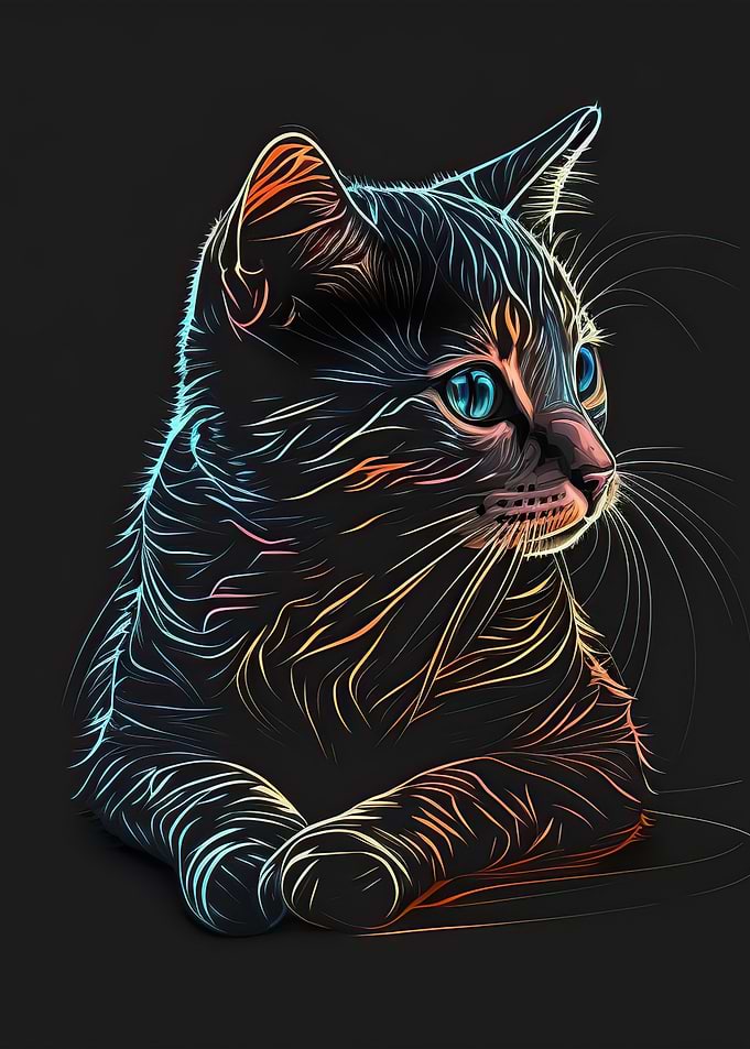 Neon cat