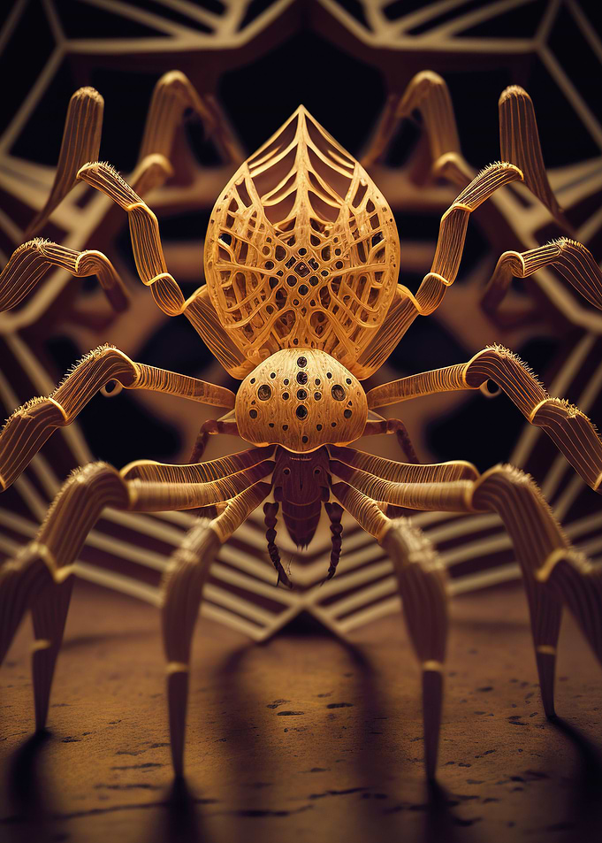 A wooden spider
