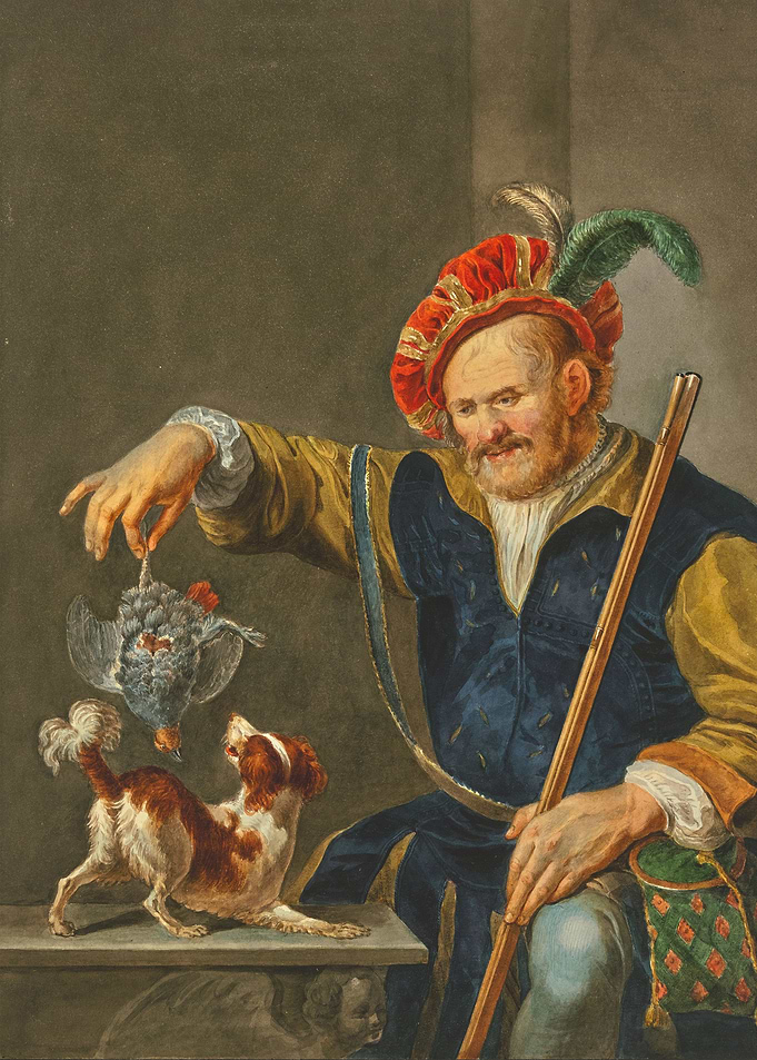 A hunter in rich costume