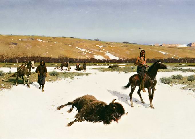 Indians Hunting Bison