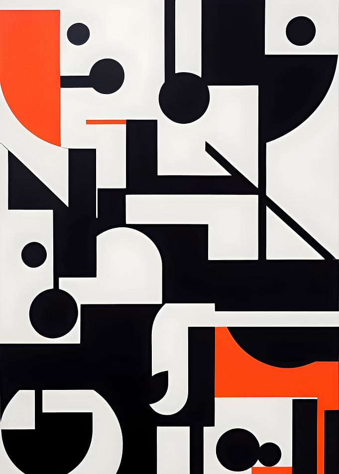 Retro Geometric Shapes Art
