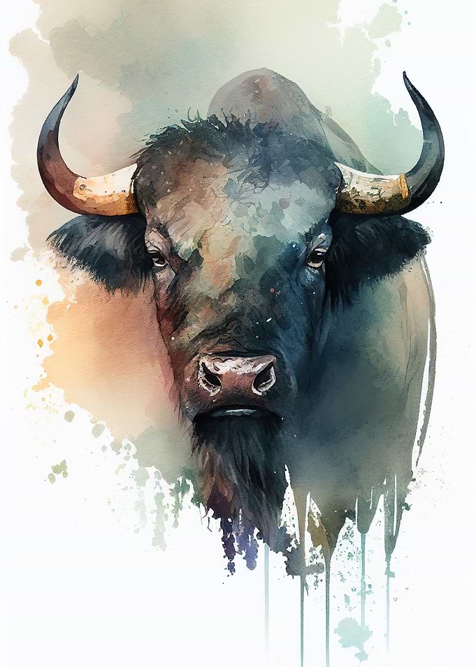 Buffalo Watercolor