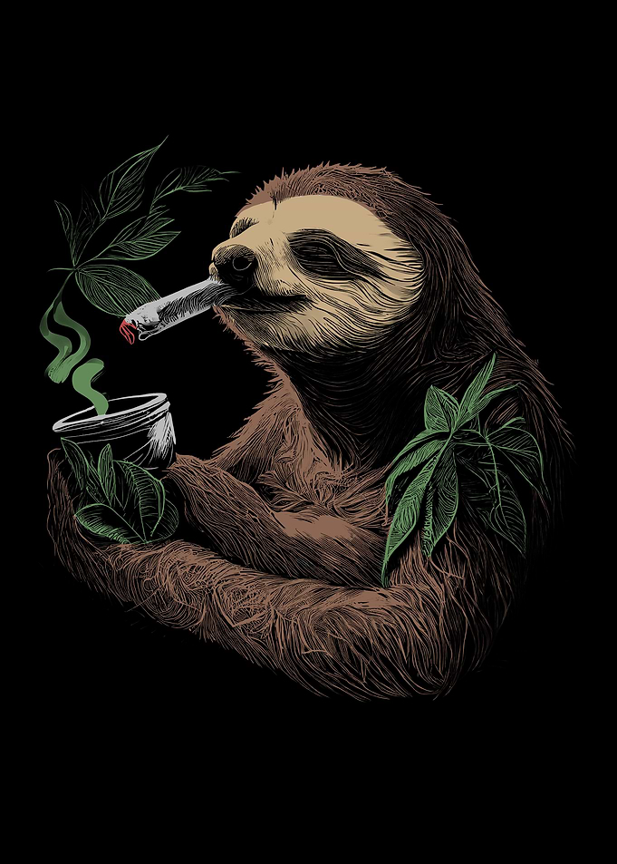 Sloth Smoking Weed