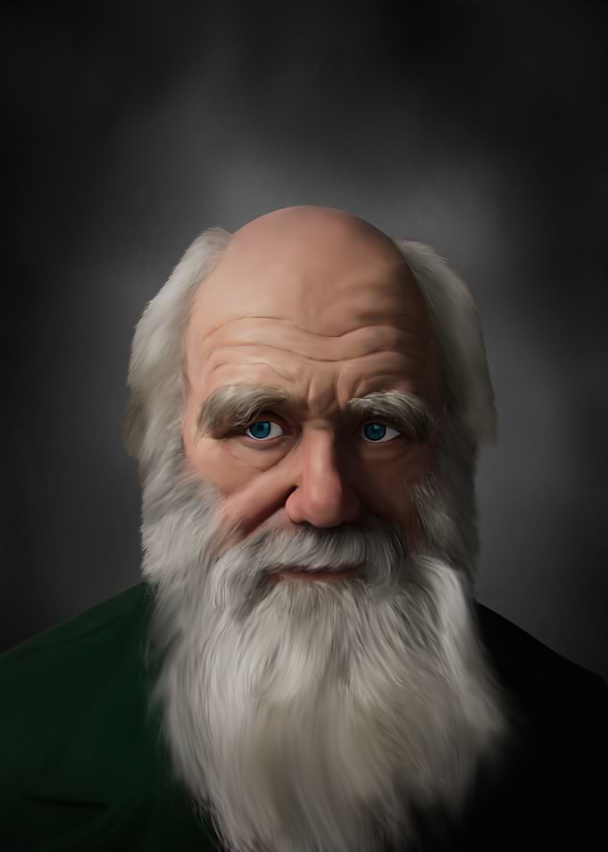 Charles Darwin 3d Painting