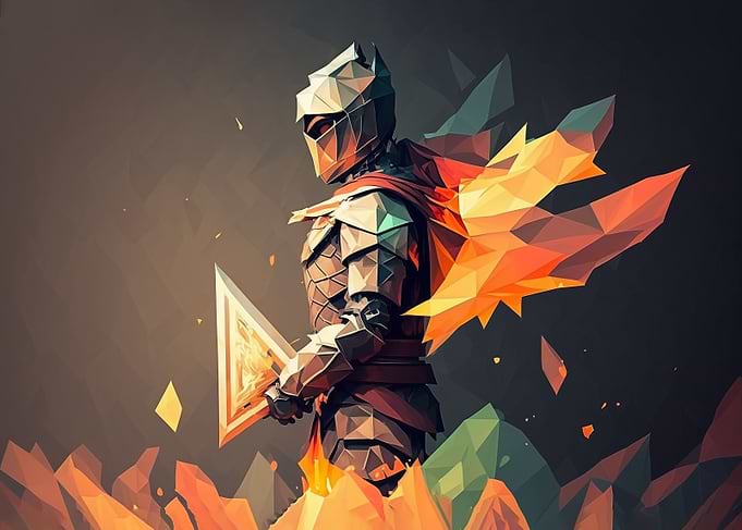 Warm Low Poly Knight