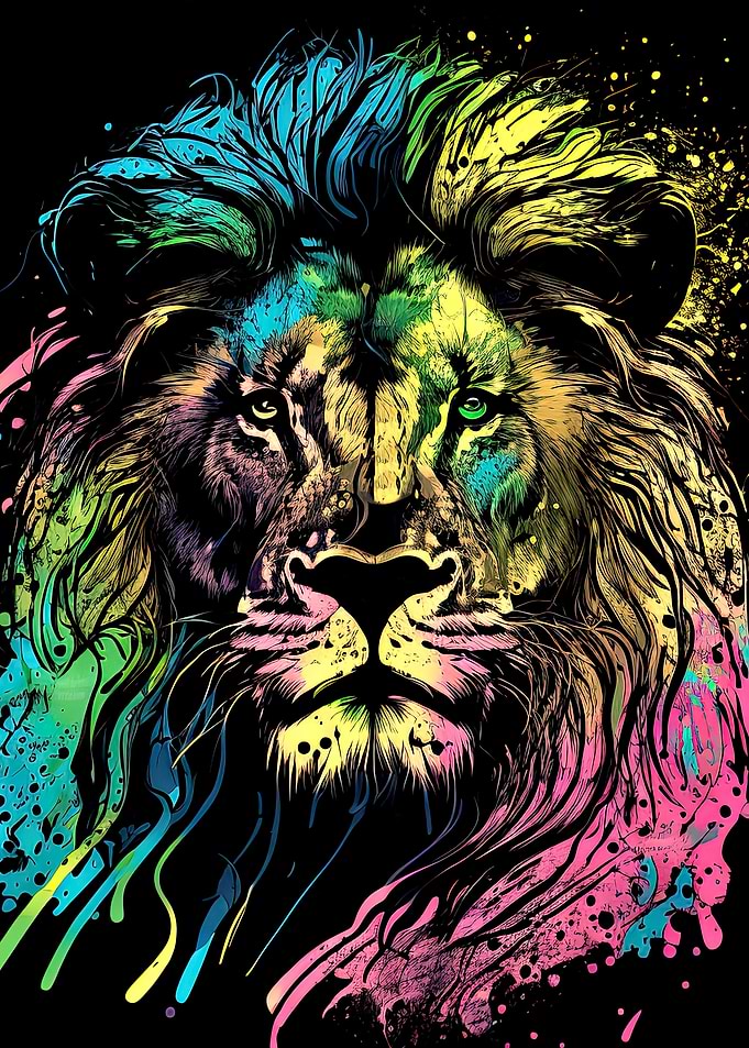 Neotraditional Lion Head