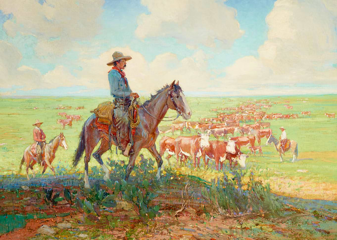 Cowboys Herding Cows