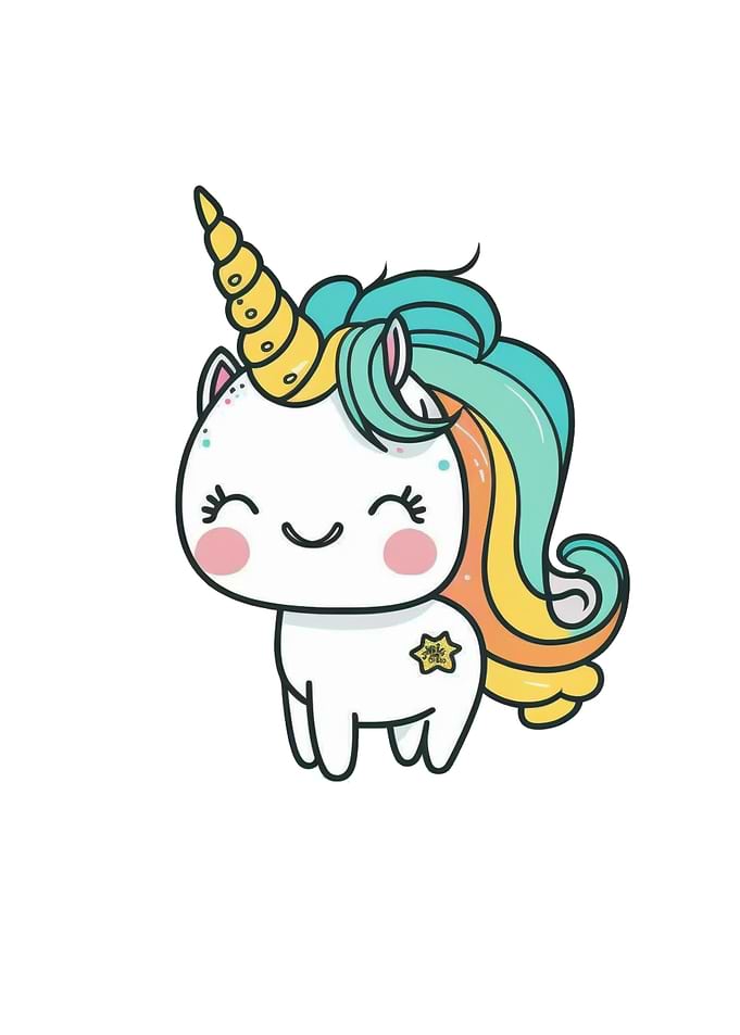 Kawaii Cute Happy Unicorn